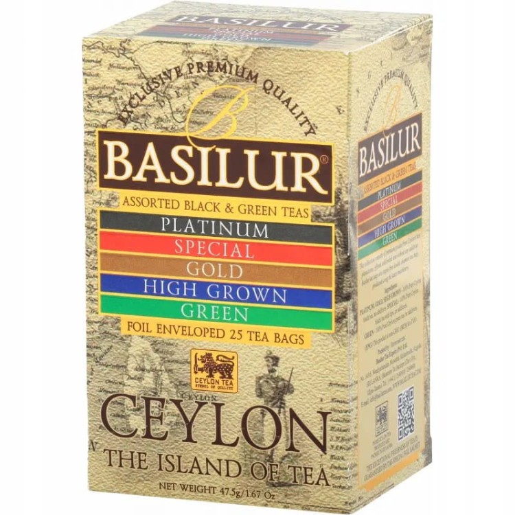 Herbata Basilur Island of Tea Assorted Black &amp; Green Teas 25 saszetek 47,5g