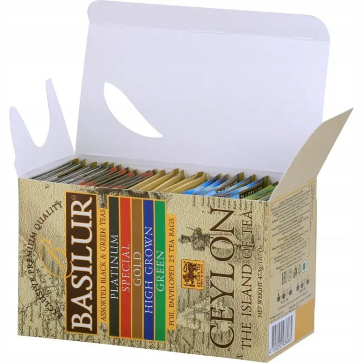 Herbata Basilur Island of Tea Assorted Black &amp; Green Teas 25 saszetek 47,5g